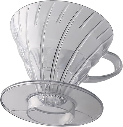 Pour Over Coffee Maker, Single Cup Coffee Dripper, Manual Porcelain Slow Brewing Accessories for Travel, Camping, Office, Home, Cafe, Coffee Gifts (Clear, Large)