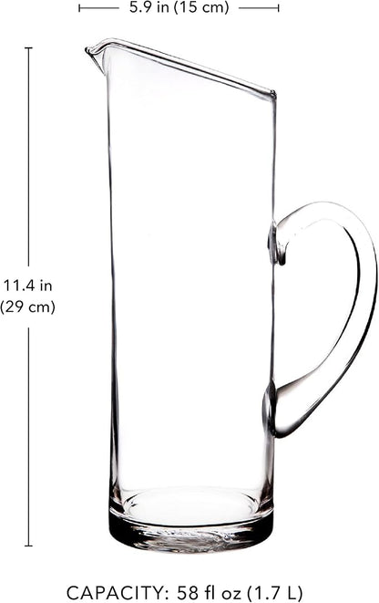 Glass Water Pitcher with Spout – Elegant Serving Carafe for Water, Juice, Sangria, Lemonade, and Cocktails – Crystal-Clear Glass Beverage Pitcher.