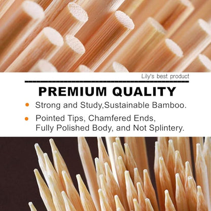12" Natural Bamboo Skewers for BBQ，Appetiser，Fruit，Cocktail，Kabob，Chocolate Fountain，Grilling，Barbecue，Kitchen，Crafting and Party. Φ=4mm, More Size Choices 6"/8"/10"/14"/16"/17.5"/30"/36"(1000 PCS)