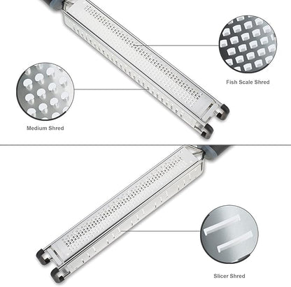 3 in 1 Cheese Grater Zester Citrus Lemon 304 Stainless Steel Zester Versatile Sharp Tool for Parmesan Cheese Ginger Garlic Nutmeg Chocolate Vegetables Fruits 15''