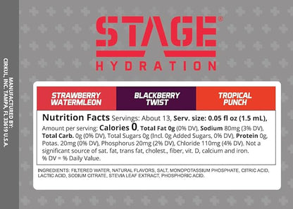 Cirkul Stage Electrolytes and Stevia Flavor Water Variety Pack, Makes 36 Drinks, No Sugar, Zero Calorie Drink Mix, (2 Strawberry Watermelon, 2 Tropical Punch, 2 Blackberry Twist)