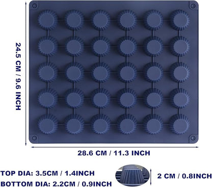 Peanut Butter Cup Molds, Bite-Size Chocolate Molds, Silicone Mold for Keto Fat Bomb, Jelly, Ice and Cordial, 2 PCS (Blue, Bite-Size)