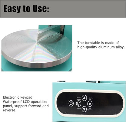 Cake Cream Spreading Coating Smearing Machine Cake Decorating Coating Machine Cake Cream Smoother Adjustable Cake Scraper for 4-12inch Cake 304 Stainless Steel Green