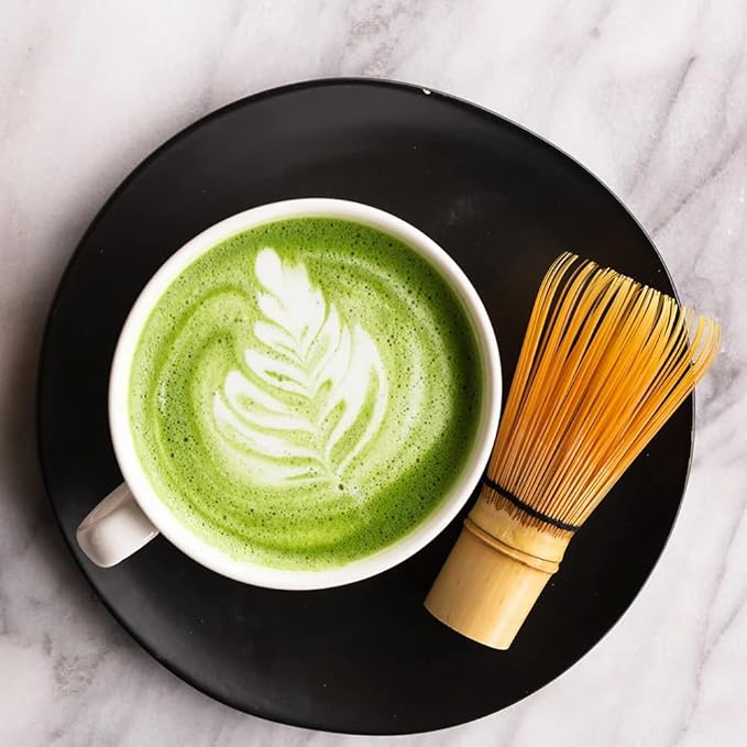 ARTDOU Golden Bamboo Matcha Whisk Japanese Chasen – Traditional Green Tea Powder Stirrer for Preparing，Matcha Latte,Iced Matcha 茶せん 100本立