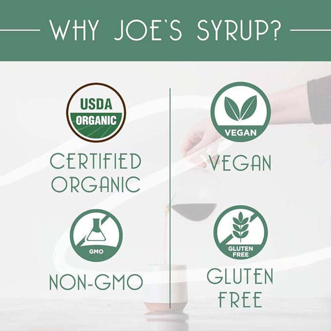 Joe’s Syrup Organic Flavored Syrup, Organic Dutch Cocoa Dark Chocolate Sauce, 750 ml