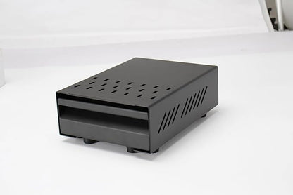 Espresso Knock Box Drawer, Stainless Steel Coffee Ground Container with Removable Rubber Knocking Bar, 9.84 x 7.08 x 3.34 inch (Black)