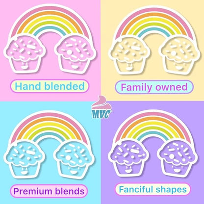 Manvscakes, pink sprinkles, valentines, cake sprinkles, gluten free, cookies, chocolate, fondant, princess topping, ice cream, edible, dessert decoration (Rainbow)