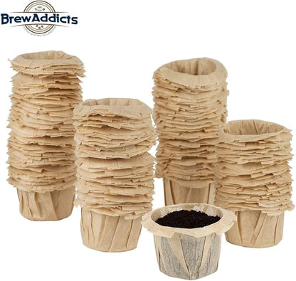 300 Paper Coffee Single-Use Filters, Brown, All-Natural & Unbleached for Keurig Brewers and Compatible with K-Cup Pods 1.0 & 2.0 Models, Disposable filters