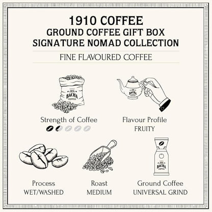 Bacha Coffee | 1910 Fine Flavoured Signature Nomad Collection, 100% Arabica Specialty Coffee, Ground Beans, Medium Roast, 250g
