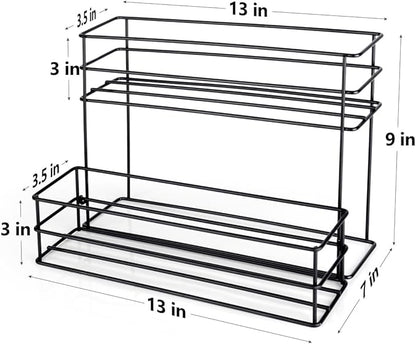 8 Bottle Capacity Coffee Syrup Organizer 2 Tier Coffee Syrup Stand Shelf for Coffee Bar Kitchen Small Wine Rack for Bar Family Storage for Syrup Wine Dressing