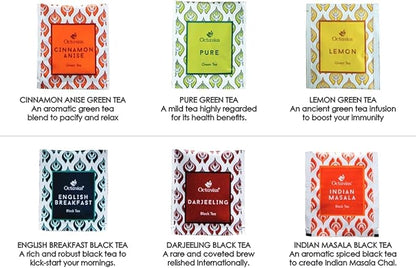 Octavius Tea Variety Pack | 6 Assorted Black & Green Teas | 25 Teabags | Tea Sampler Pack | Pack of 2
