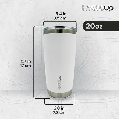 20 oz Tumbler Cup | Stainless Steel Insulated Coffee Mug with Lid | Coffee Travel Mug & Iced Coffee Cup | Leakproof Coffee Tumbler | BPA-Free Insulated Tumblers (White)