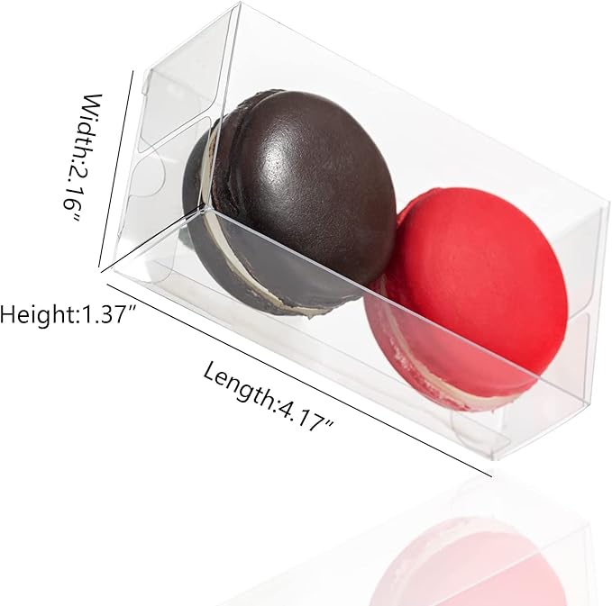 RomanticBaking 37 Pack 4.17" x 2.16" x 1.37" Macaron Boxes for 2 Chocolate Covered Oreo Brownie Truffle Treat Pastry Boxes for Christmas