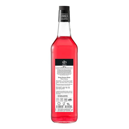 1883 Rose Syrup for Drinks, Made in France, 1 Liter Glass Bottle