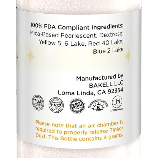 Bakell - Ivory Tinker Dust (4g, 1x Mini Spray Pump) Edible Glitter for Food, Desserts, and Beverages!