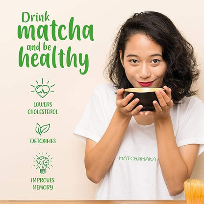 Whisk - Natural Bamboo - MATCHAMAKA 80 Prong Chasen - Traditional Japanese Bamboo Matcha Whisk - Matcha Ceremonial Powder whisk- The Perfect Matcha Green Tea Ceremony Whisk