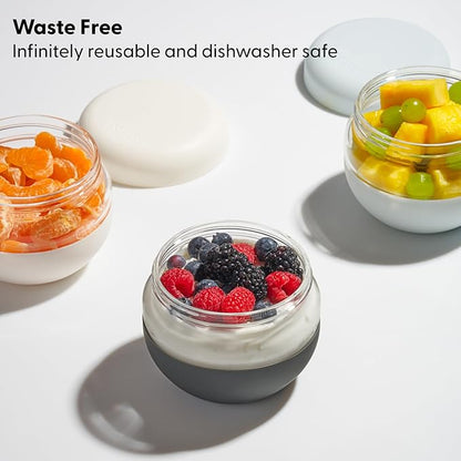 W&P Porter Seal Tight Glass Food Storage Container with Lid, Terrazzo Charcoal 24oz, Leak & Spill Proof Meal Prep Container, Microwave & Dishwasher Safe, Borosilicate Glass