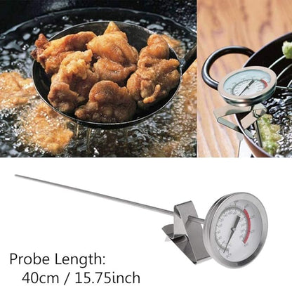 Efeng 15“ turkey fryer thermometer with pot clip (2 Pack), 2" dial candy thermometer with stainless steel clip,oil thermometerr for frying,turkey thermometor deep fryer for cooking tall pots,beef,meat