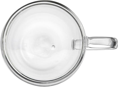 Restaurantware-Forma Professional 8.5 Ounce Glass Coffee Cups, 2 Insulated Coffee Cups With Handle - Dishwashable, Reusable, Clear Double Wall Beverage Tumblers, Freezable, For Hot Or Cold Beverages