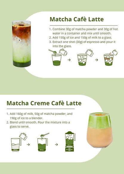 Korean Food Jeju 20 Matcha Powder (1pack, 3.5oz), Jeju Sweet Green tea Latte Mix Powder, Cafe Style Instant Drink, Resealable Bag