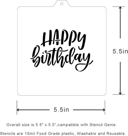 Cookie cutter and stencil set Baking stencils and cutters bundle DIY bakery decorating kit Cookie cutter with stencils Icing stencil and cookie cutter combo(Happy Birthday Set)