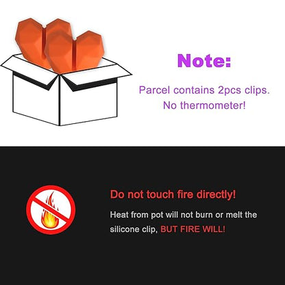 2Pcs Silicone Non-Scratch Pot Clip, Candy Thermometer Pot Clip for Candy Making, Hand-Free Holder to Measure Temperature of Candy, Oil, Milk, Chocolate, Candle, Deep Fryer and Cooking Melting Pot