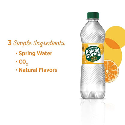 Poland Spring Sparkling Water, Orange, 16.9 oz. Bottles (Pack of 8)
