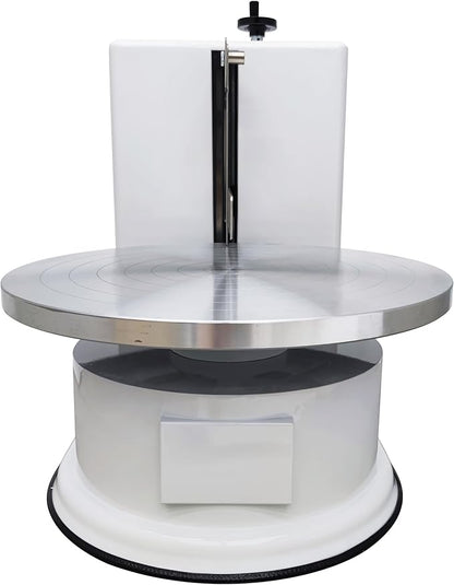TECHTONGDA Cake Decorating Coating Machine Cream Spreading Automatic Frosting Turntable with Graduated Scraper for 4-16inch Cakes 40-180RPM Rotating Speed White