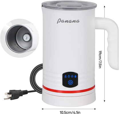 Electric Milk Frother, 4 in 1 Milk Steamer, 14.5oz/430ml Automatic Warm and Cold Foam Maker for Coffee,Latte, Cappuccino, Macchiato, Hot Chocolate (White)