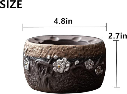Teapot Warmer Matte Classic Retro Ceramic Universal Tea Warmer Stand Set with Candle Holder Japanese Style for Warming Tea, Coffee and Milk etc.