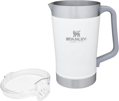 Stanley Stay-Chill Pitcher 64 oz | Cold Water, Beer, and Drink Pitcher with Lid | Large Capacity Durable Beverage Container with Handle | Insulated Stainless Steel | BPA-Free | Polar