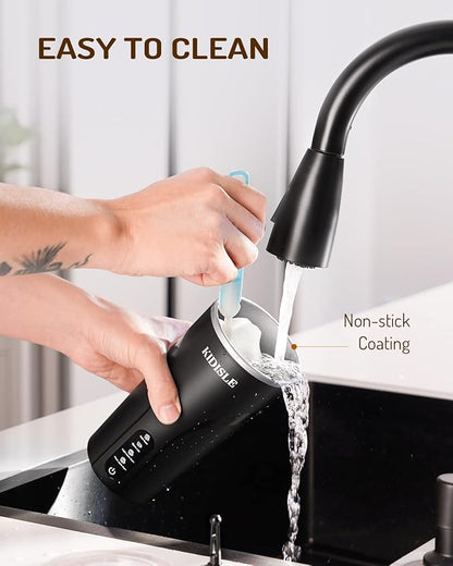 4-in-1 Electric Milk Frother and Steamer, Milk Steamer and Cold Foam Maker, Hot Chocolate Maker, Frother for Coffee, Latte, Macchiato, Cappuccino, BPA Free, Black