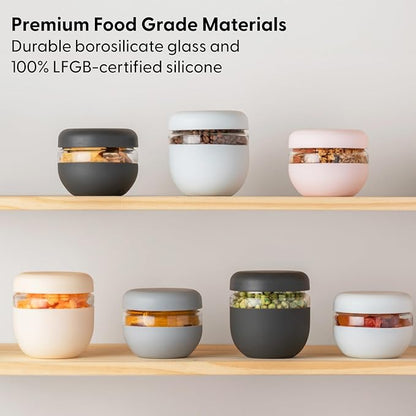 W&P Porter Seal Tight Glass Lunch Bowl Container w/ Lid | Cream 24 Ounces | Leak & Spill Proof, Soup & Stew Food Storage, Meal Prep, Airtight, Microwave and Dishwasher Safe, BPA-Free