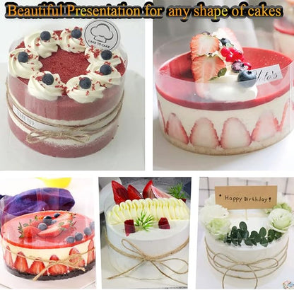 Cake Ring Extra High 15cm Acetate Cake Collar Set - Adjustable 6 to12Inch Stainless Steel Round Cake Mousse Molds Baking Ring with 6.3inchx394inch Clear Acetate Sheets Cake Roll for Pastry, Cake Decor