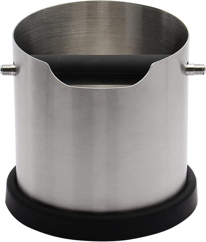 Espresso Knock Box, Capacity 60.8oz/1800ML Stainless Steel Coffee Grounds Container Waste Bin Coffee Tools for Barista and Non-slip Base (Silver)