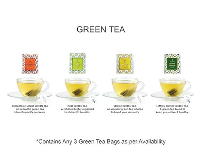 Octavius Tea Variety Pack – 25 Teabags | 3 Assorted Green Teas | Premium Green Tea Sampler | Refreshing & Healthy Tea Pack | Pack of 1