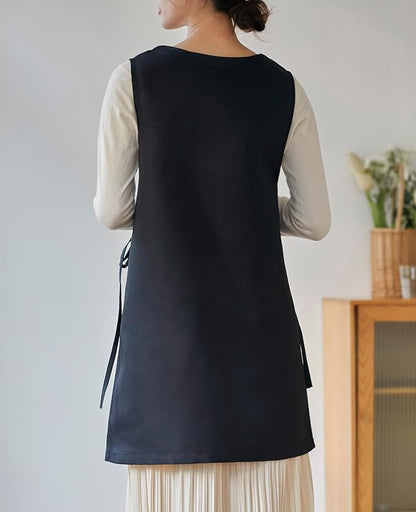 Women Cobbler Apron Japanese Style Aprons with 3 Pockets for Work Chef Kitchen