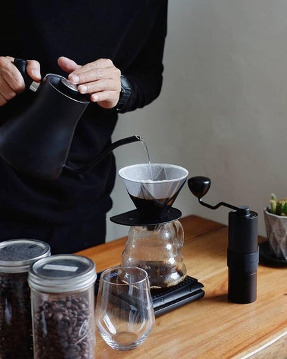 Normcore Manual Coffee Grinder V2-38mm Titanium Contemporary Conical Burr - Hand Grinder - Adjustable Settings - For Espresso, Aeropress, Pour over, French Press