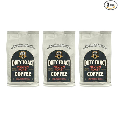 Duty to Act Medium Roast Ground Coffee, 2 lbs (Pack of 3)