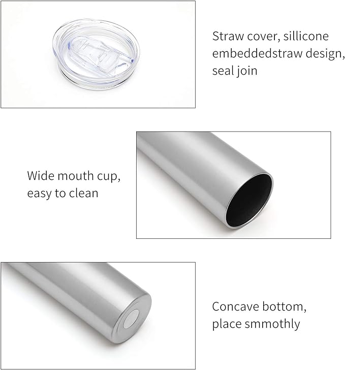 HASLE OUTFITTERS 20 oz Skinny Tumblers Bulk Set, Stainless Steel Insulated Slim Tumblers with Lids, Reusable Double Wall Travel Coffee Mugs, Durable Powder Coated Travel Water Cups (4)