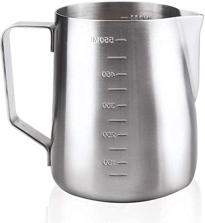 Milk Frothing Pitcher Steaming Pitchers Stainless Steel Milk/Coffee/Latte/Cappuccino Steam Pitchers Milk Jug Cup (600ml/20oz Single)