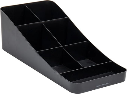 Mind Reader Cup and Condiment Station, Countertop Organizer, Coffee Bar, Kitchen, Stirrers, 7.25"L x 15.5"W x 5.25"H, Black