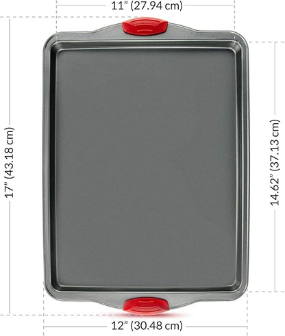 Boxiki Kitchen Non-Stick Baking & Cookie Sheet Pan Non-Toxic 11x14 Inch Rimmed Carbon Steel Baking Sheet. Dent, Warp and Rust Resistant. Heavy Gauge Steel Oven Baking Sheet. 1 Tray.