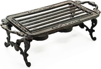 Sungmor Heavy Duty Cast Iron Teapot Dish Warmer Stable Holder for Tealight Stand | Tealight Warmer Decorative Stove for Villa Yard Balcony-Rectangle