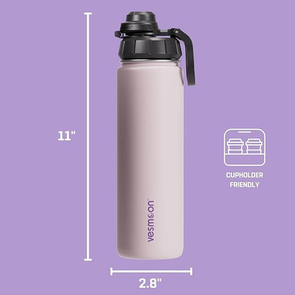 Vessence Tea Infuser Bottle - 24 Oz Insulated Loose Leaf & Fruit Infuser Bottle | Leak Proof with FlowSip Lid
