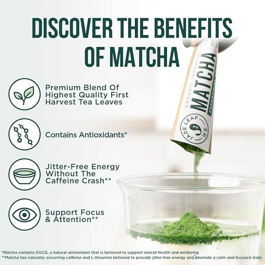 Jade Leaf Matcha Organic Premium Ceremonial Grade Matcha Green Tea Powder - Japanese - Culinary, Ingredient, Ceremonial Barista Teahouse, Latte, Collagen, 0.04 Ounce (Pack of 10), Ceremonial Matcha
