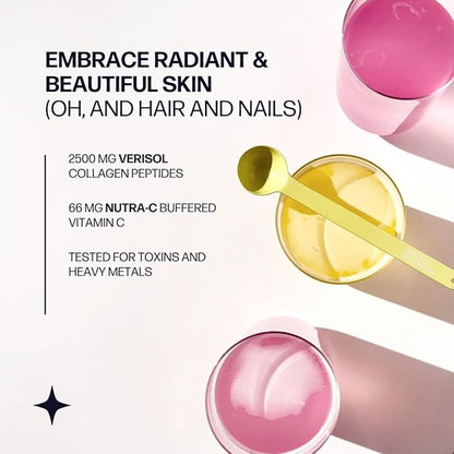 Sparkle Wellness VERISOL Bioactive Hydrolyzed Collagen Peptides & Vitamin C | Collagen Powder Supplement for Hair, Skin, and Nail Health | Skin Boost (Acai Lemonade) [50-Serves]
