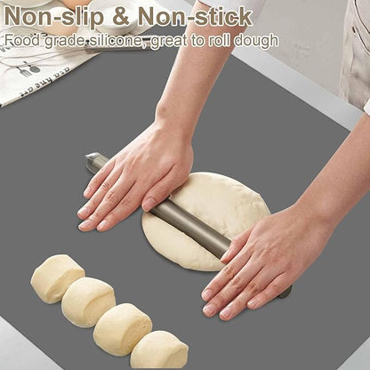 47.2"x23.6"(120cmx60cm) Large Silicone Mat for Kitchen Counter, Non-Slip Heat Resistant Countertop Protector, Waterproof Multipurpose Mat for Kitchen Island, Light Gray