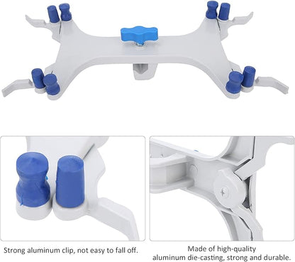 Aluminum Burette Clamp Accessory Dual Burette Aluminum Rubber Clip Holder Burette Clip Titration Stand Accessories Aluminum Butterfly Clip Titration Clip Buret Clamp