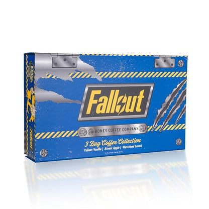 Bones Coffee Company Fallout Collector's Box Flavored Coffee, Low Acid Medium Roast Arabica Beans Coffee Gifts, Fallout Series Inspired, For Auto Drip and French Press,12 oz Pack of 3 Ground